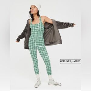 Aerie Green Patterned Jumpsuit